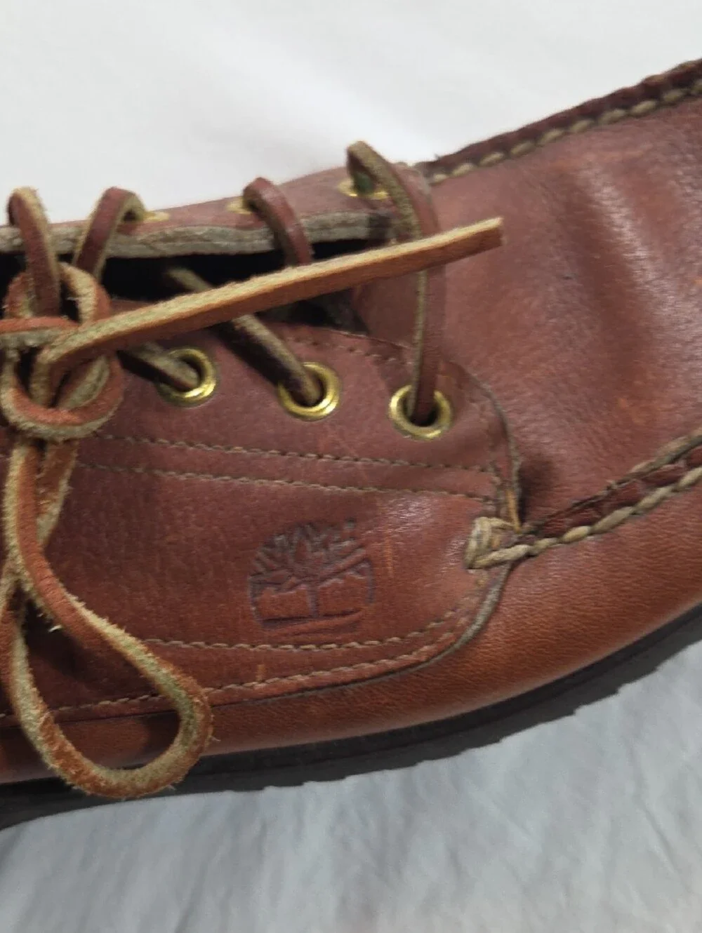 Timberland Men's Brown Leather Lace-Up Boat Shoes